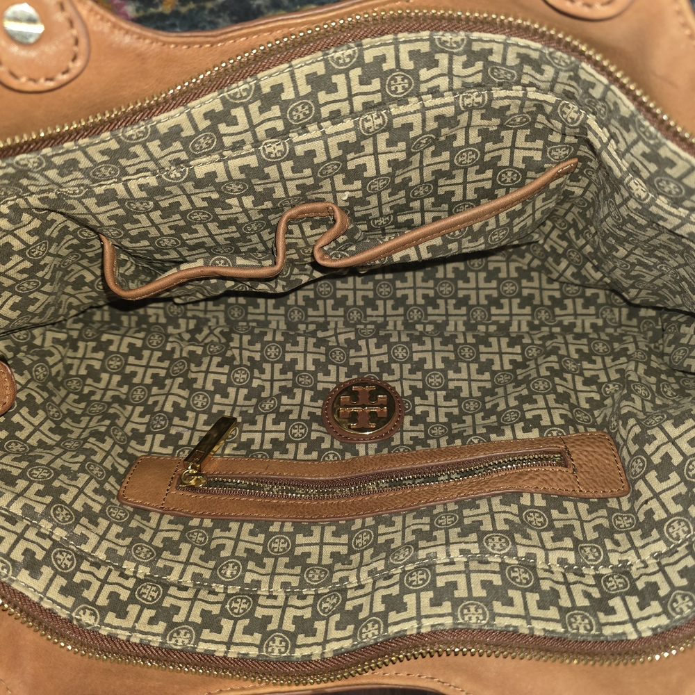 Tory Burch Brown Leather Tote Bag - Picture 4 of 11